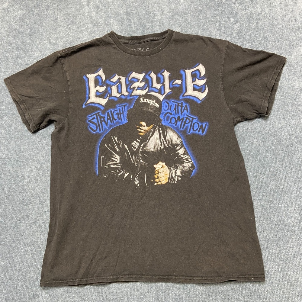 Eazy-E Straight Outta Compton T Shirt Mens Large Black Graphic Print Crew Neck